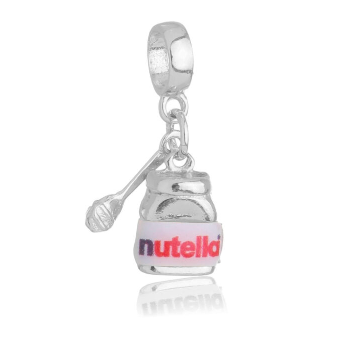 Berloque Nutella Chocolate Banhado a Prata 925