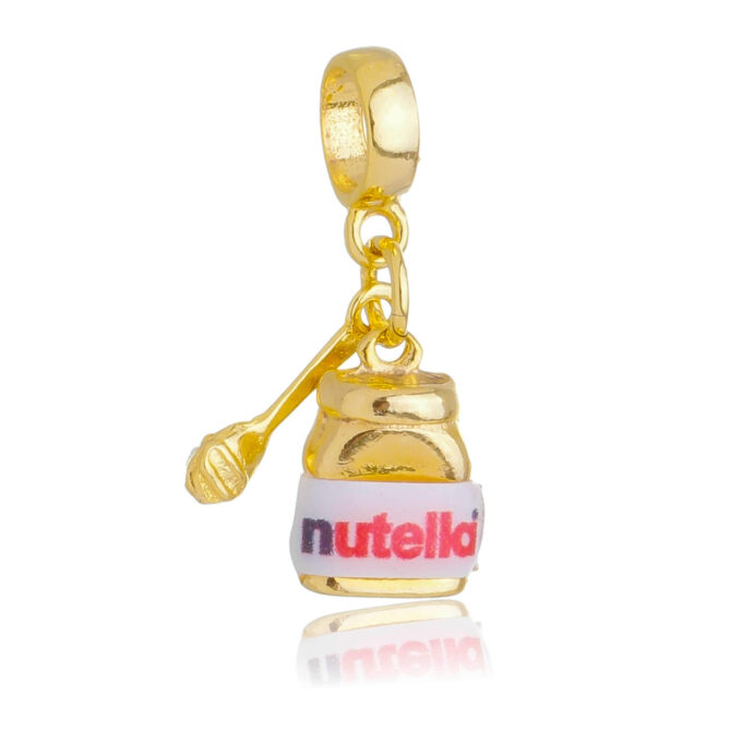 Berloque Nutella Chocolate Banhado a Ouro 18k