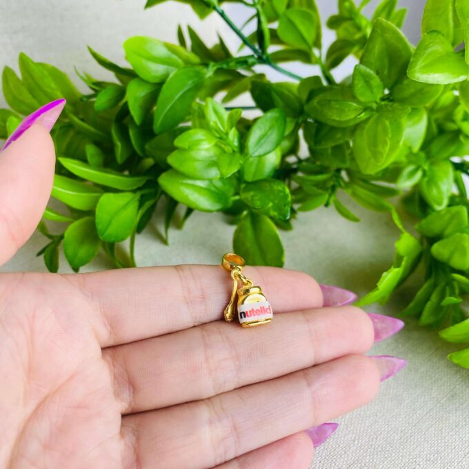 Berloque Nutella Chocolate Banhado a Ouro 18k