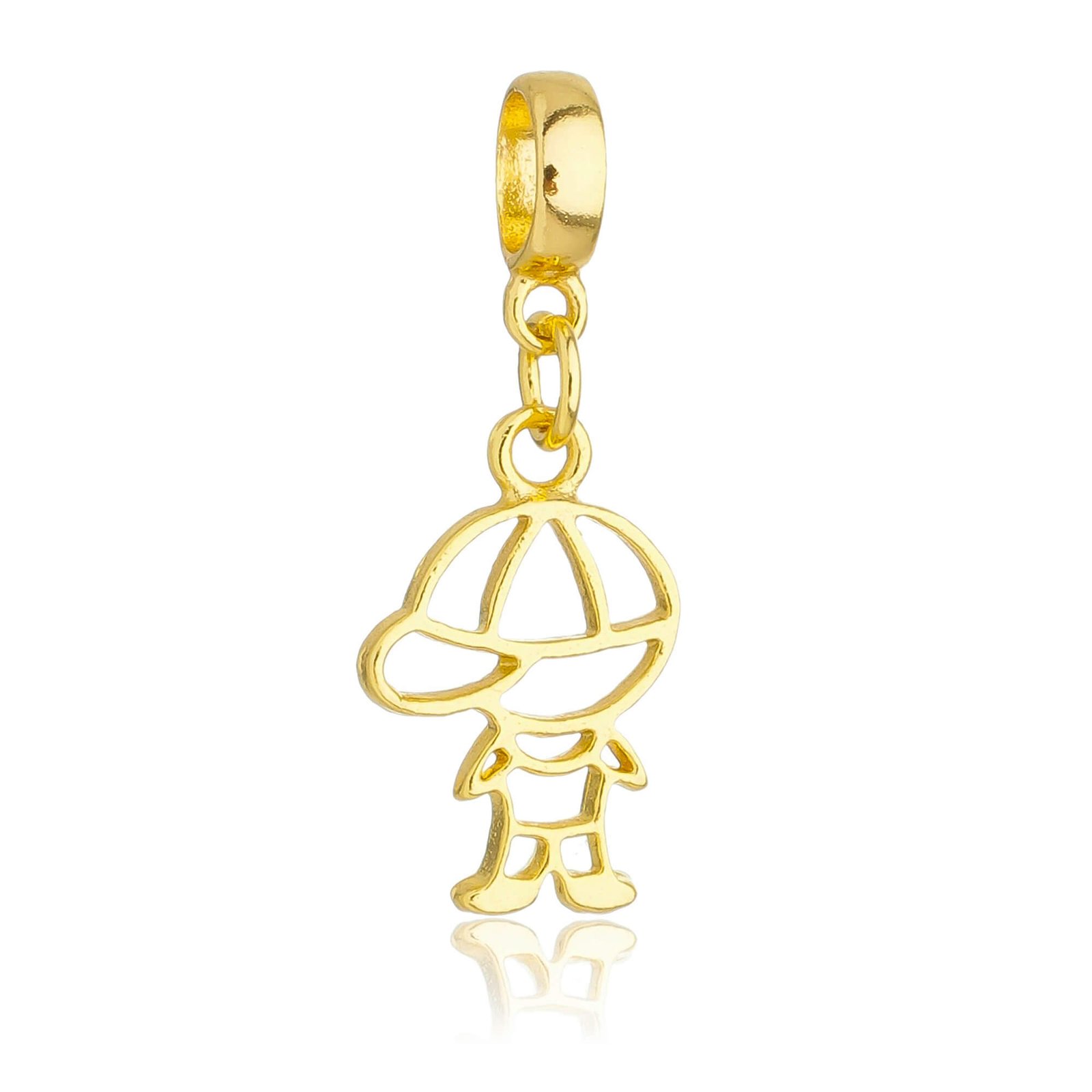 Berloque Menino Vazado Filho Banhado a Ouro 18k