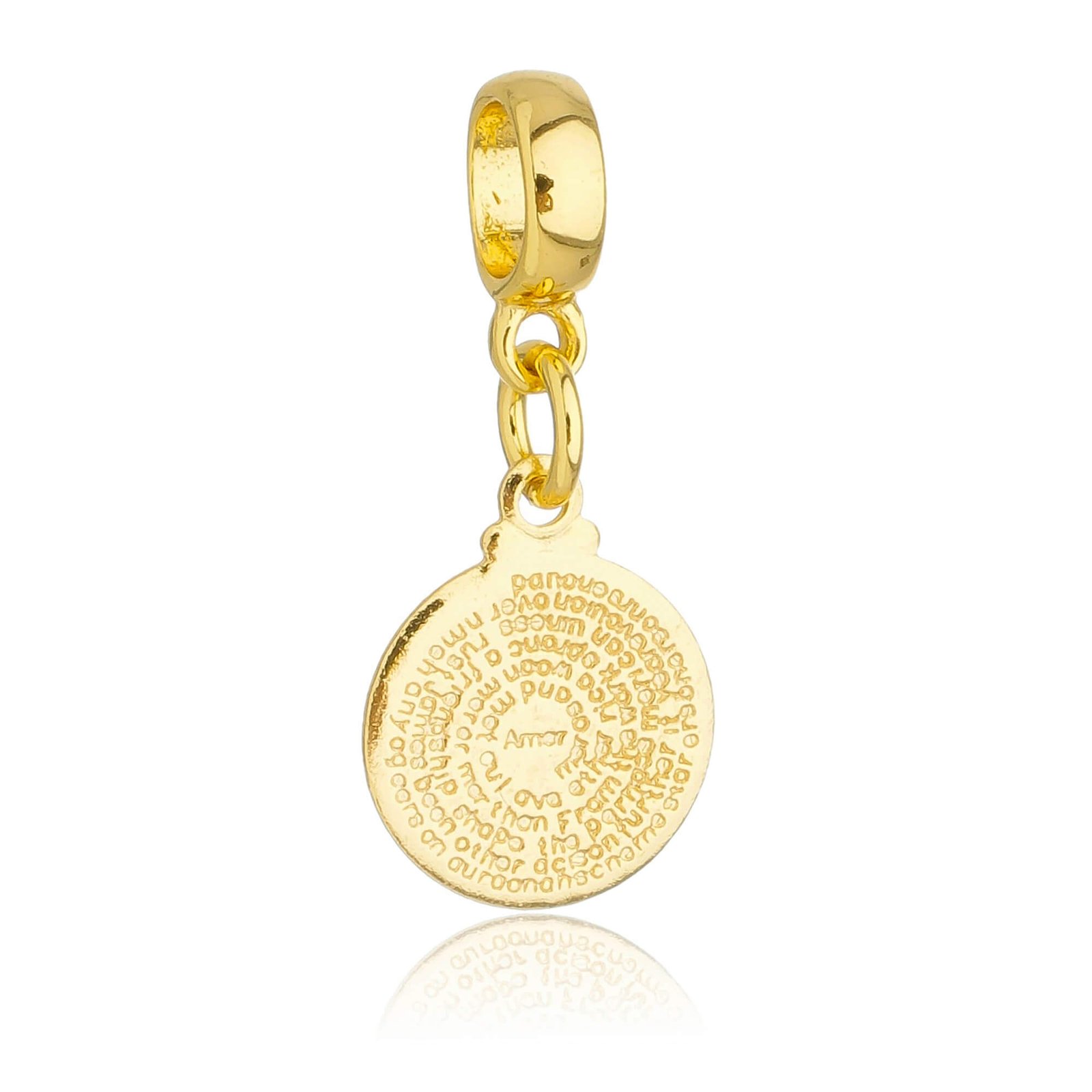 Berloque Oração Pai Nosso Banhado a Ouro 18k