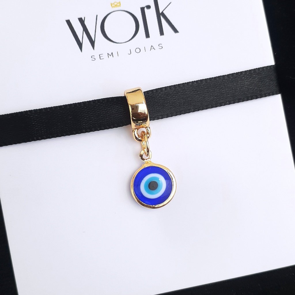 Berloque Olho Grego Banhado a Ouro 18k