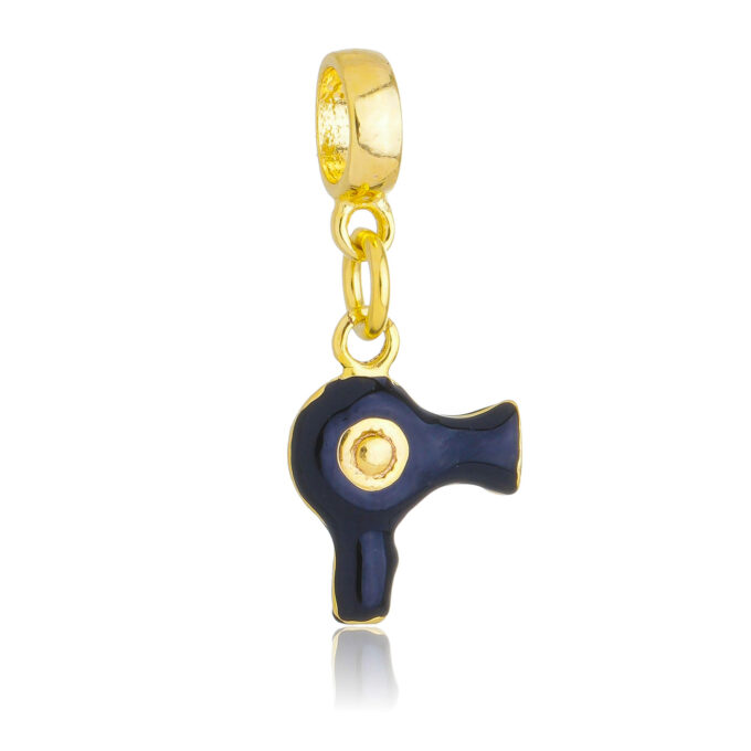 Berloque Secador de Cabelo Banhado a Ouro 18k