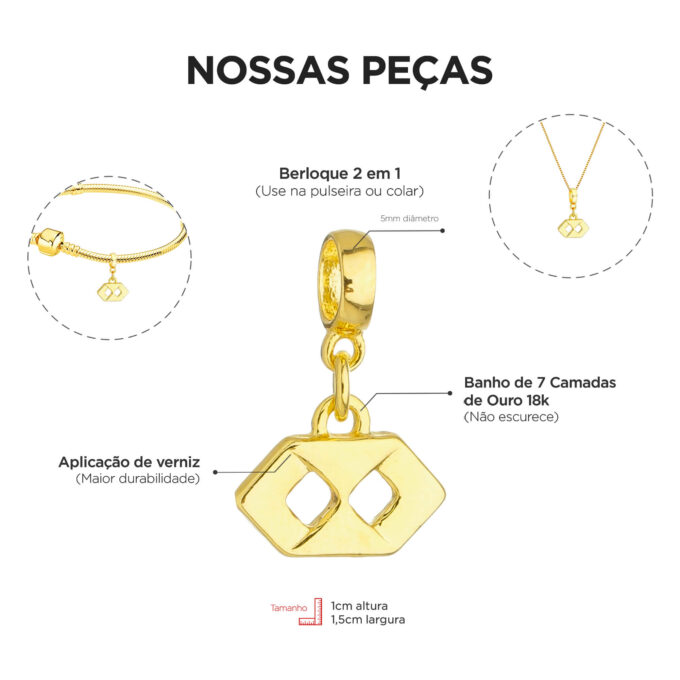 Berloque Profissão Administração Banhado a Ouro 18k