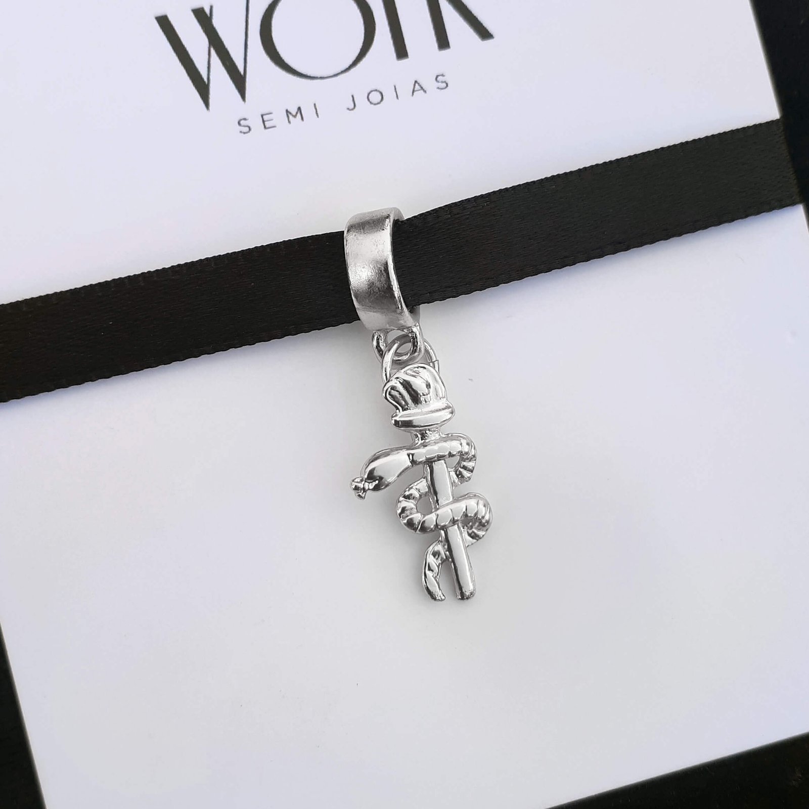 Berloque Profissão Odontologia Dentista Banhado a Prata 925