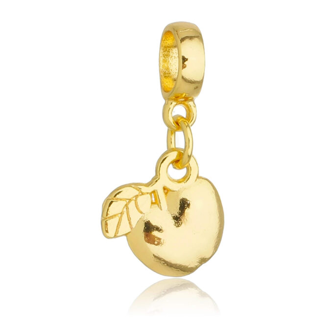 Berloque Maça Fruta Banhado a Ouro 18k