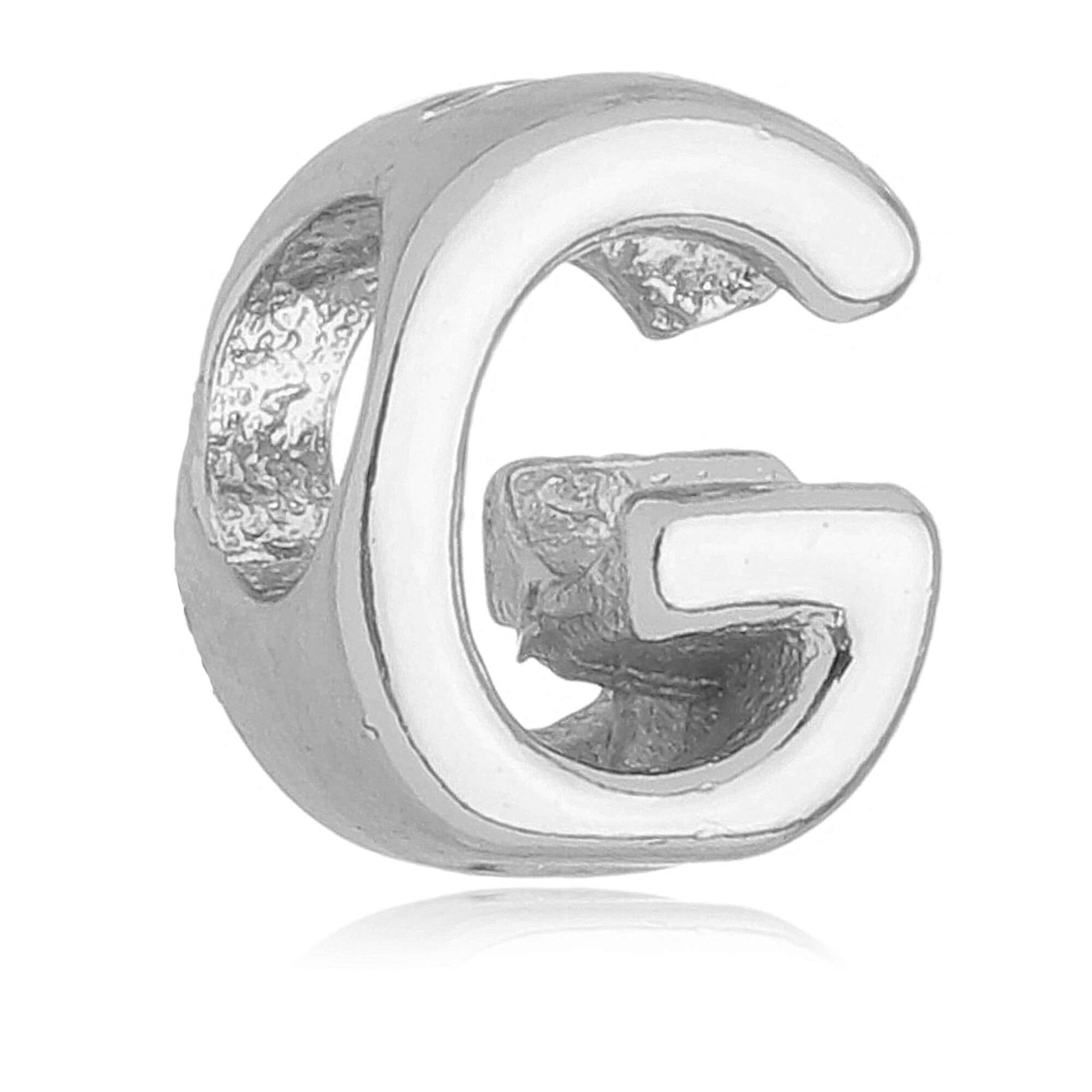 Berloque Letra G Separador Banhado a Prata 925