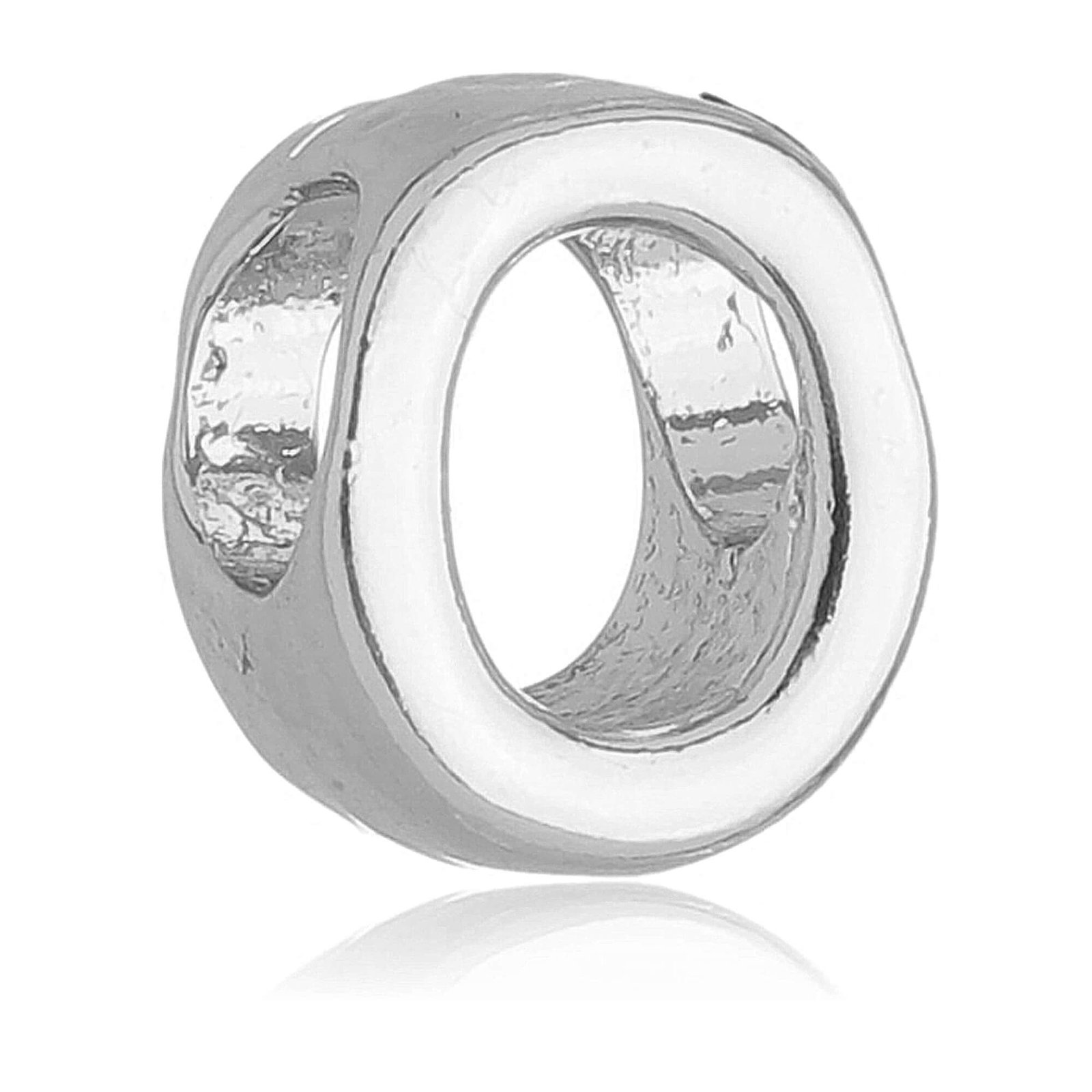 Berloque Letra O Separador Banhado a Prata 925