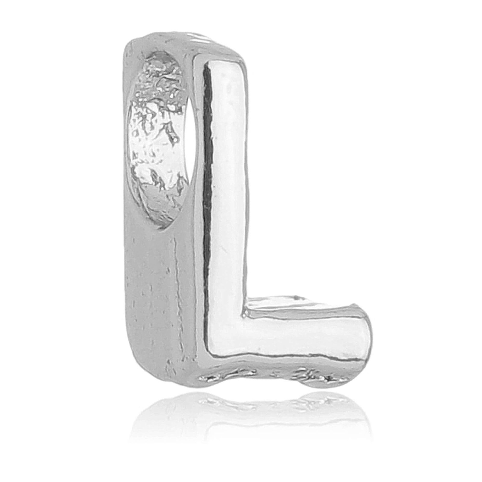 Berloque Letra L Separador Banhado a Prata 925