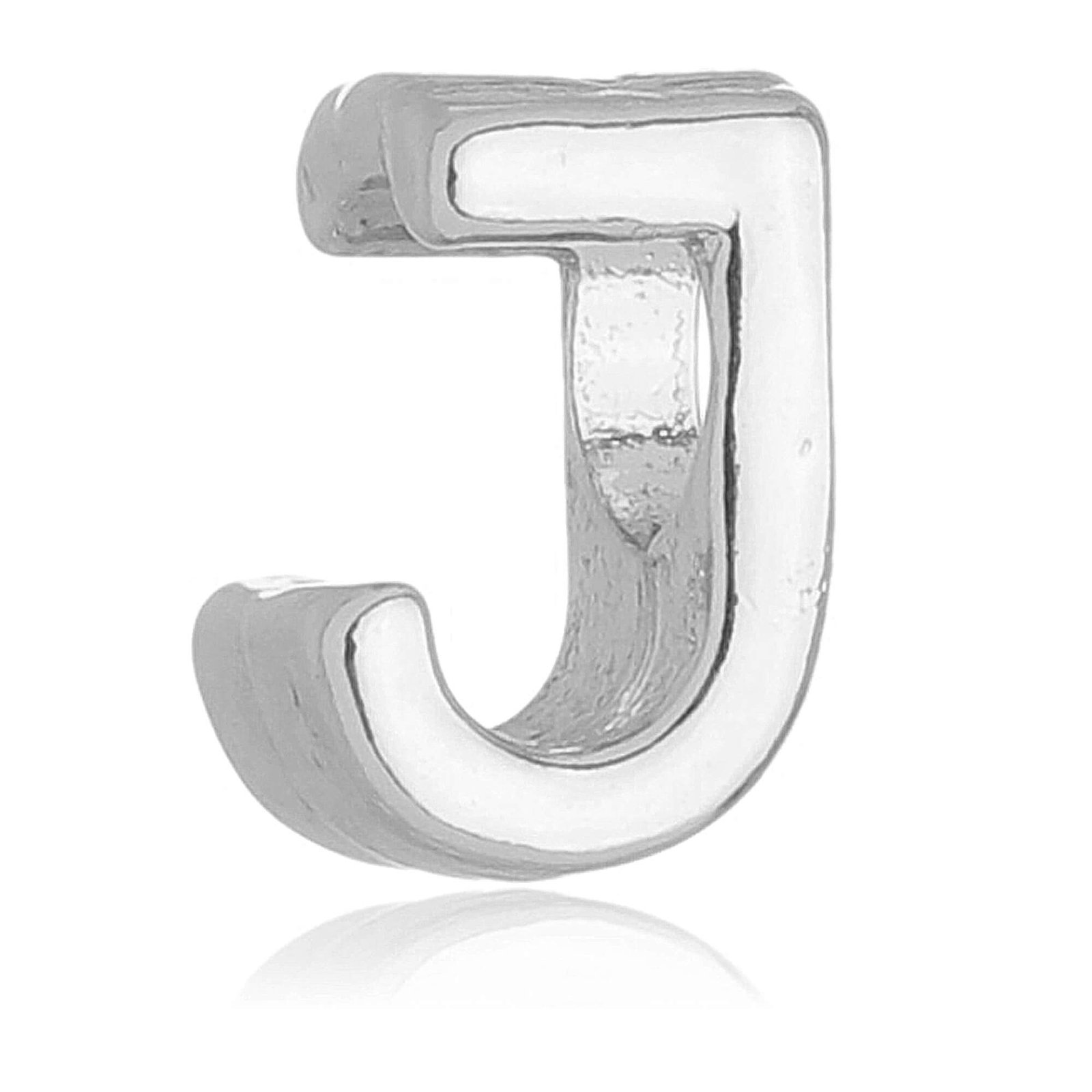 Berloque Letra J Separador Banhado a Prata 925