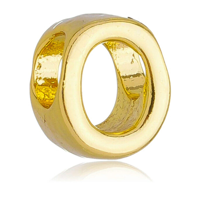 Berloque Letra O Separador Banhado a Ouro 18k