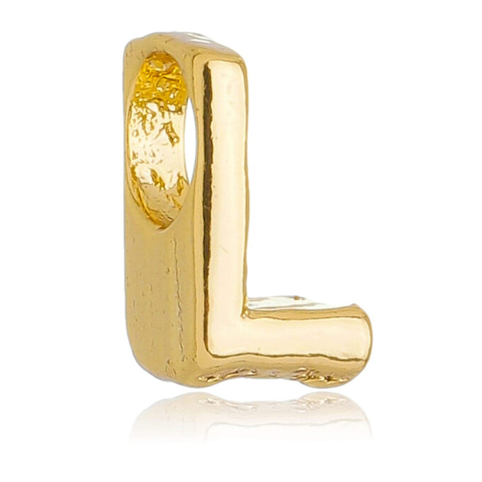 Berloque Letra L Separador Banhado a Ouro 18k
