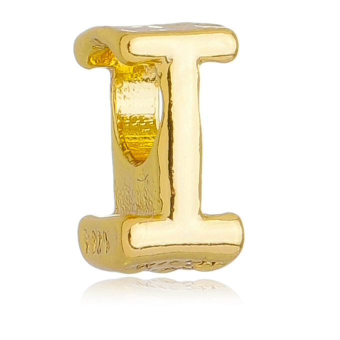 Berloque Letra I Separador Banhado a Ouro 18k