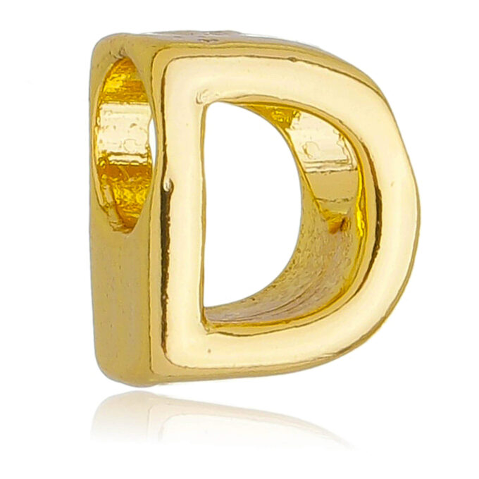 Berloque Letra D Separador Banhado a Ouro 18k