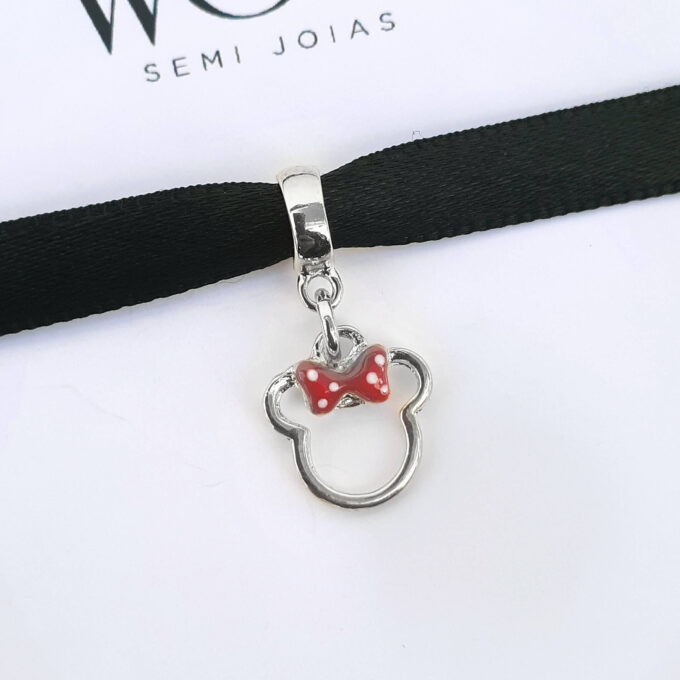 Berloque Minnie Disney Banhado a Prata 925