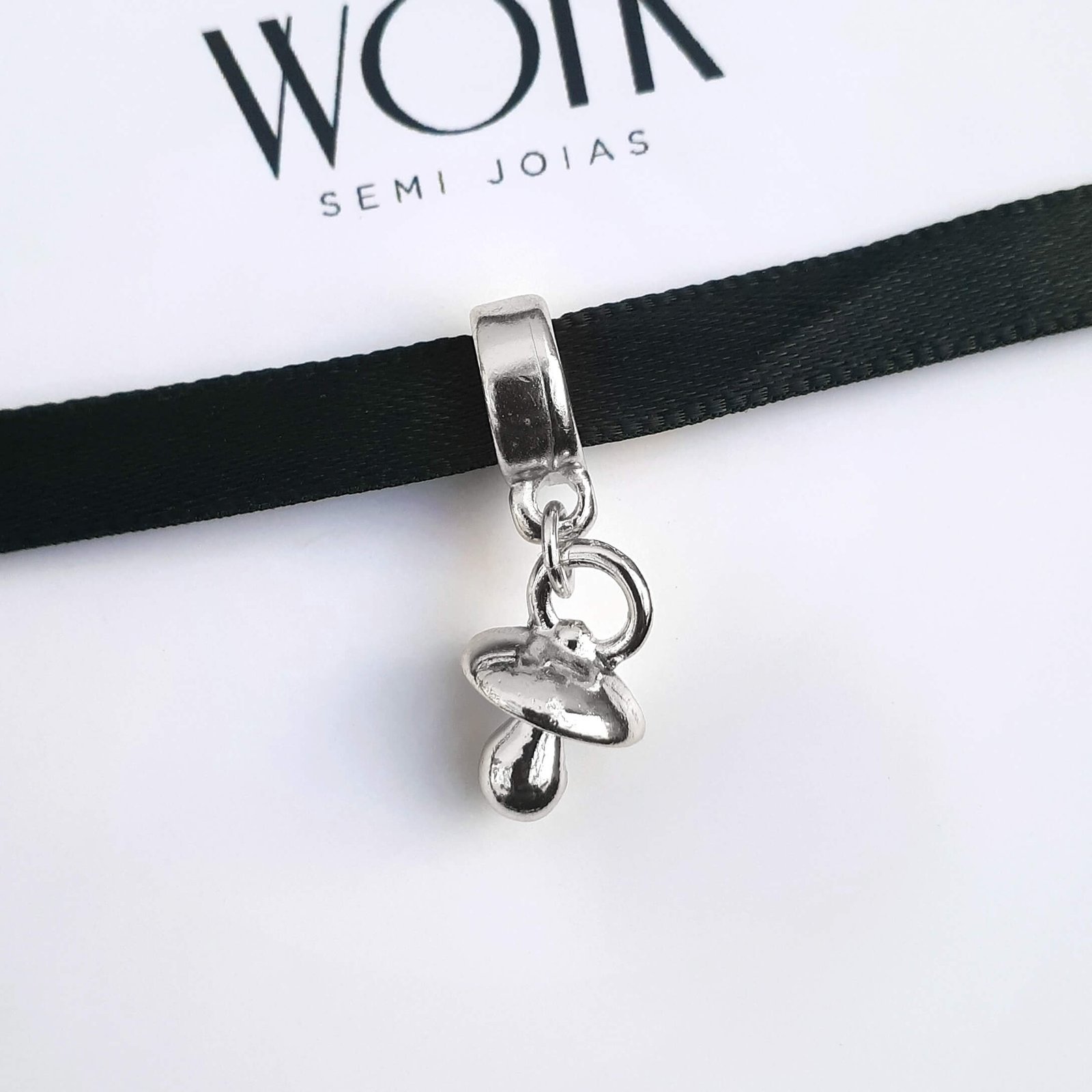 Berloque Chupeta de Bebê Banhado a Prata 925