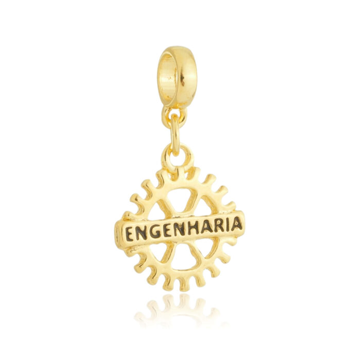 Berloque Profissão Engenharia Banhado a Ouro 18k