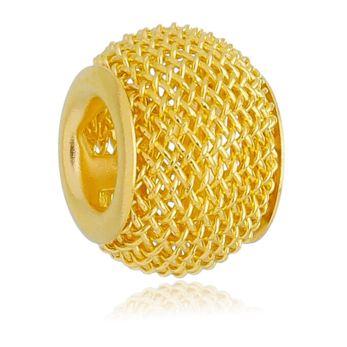 Berloque Separador Murano Telinha Banhado a Ouro 18k