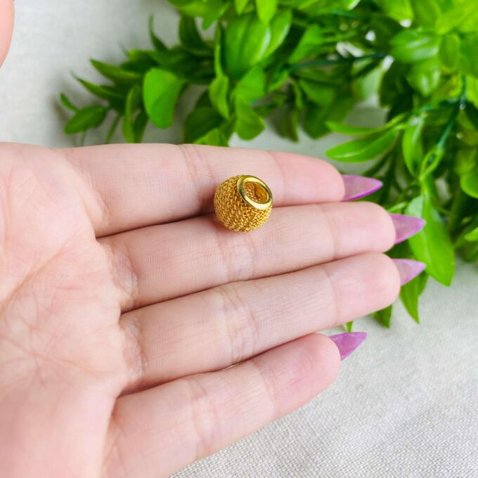 Berloque Separador Murano Telinha Banhado a Ouro 18k