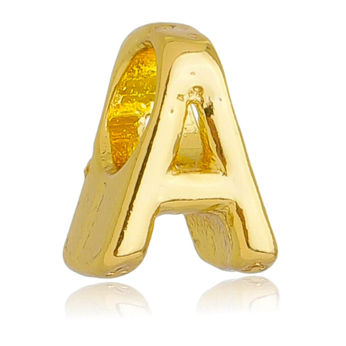 Berloque Letra A Separador Banhado a Ouro 18k