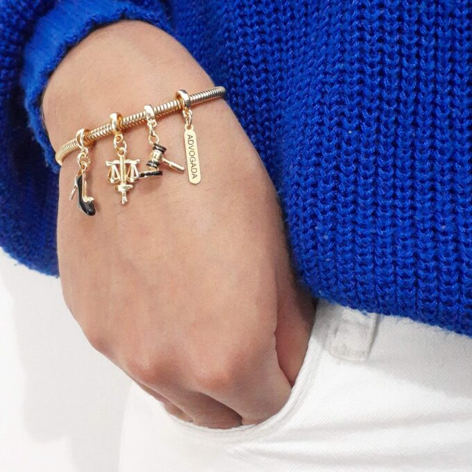 Pulseira Advogada Berloque Banhado a Ouro 18k
