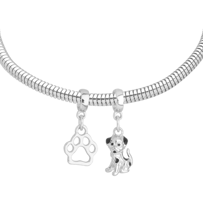 Pulseira Pata Cachorro Berloque Banhado a Ouro 18k