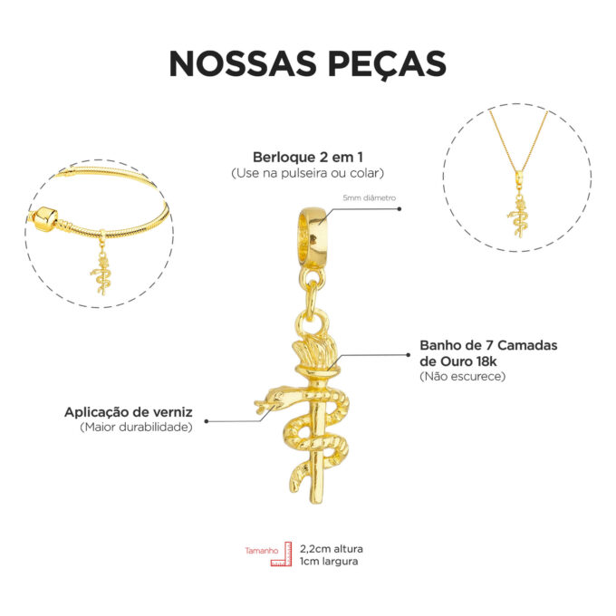 Pulseira Feminina Profissão Odontologia Dentista Banhado a Prata 925