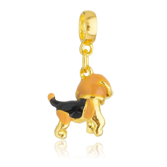Berloque Cachorro Beagle Banhado a Prata 925