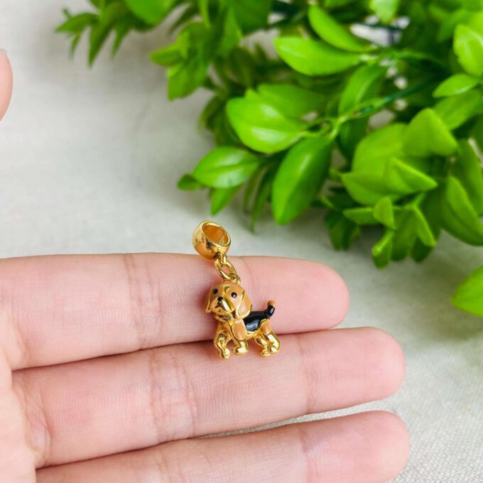 Berloque Cachorro Beagle Banhado a Prata 925
