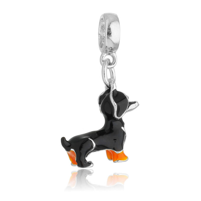 Berloque Cachorro Salsicha Dachshund Banhado a Ouro 18k
