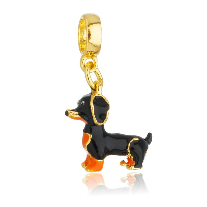 Berloque Cachorro Salsicha Dachshund Banhado a Prata 925