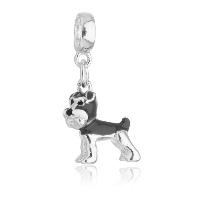 Berloque Cachorro Schnauzer Banhado a Prata 925