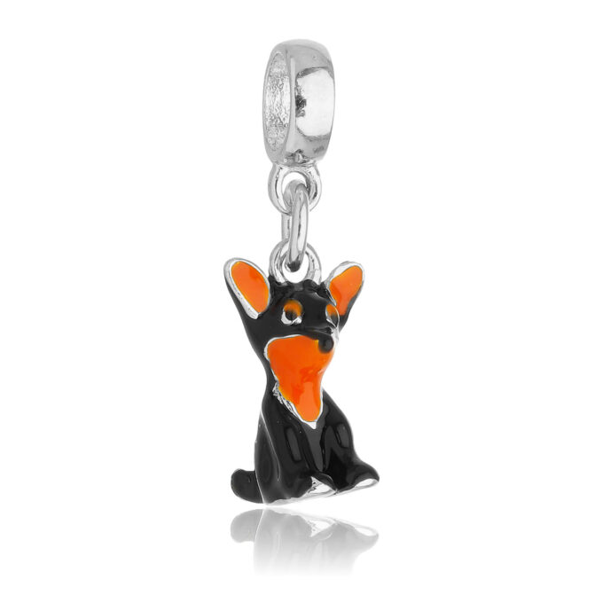 Berloque Cachorro Pinscher Banhado a Prata 925