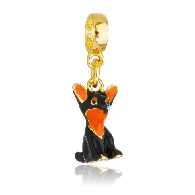 Berloque Cachorro Pinscher Banhado a Prata 925
