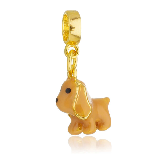 Berloque Cachorro Cocker Spaniel Banhado a Ouro 18k