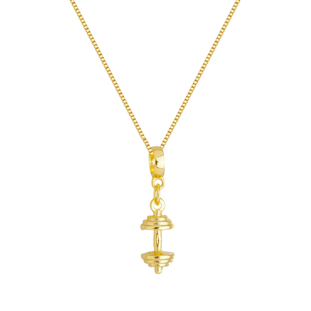 Colar Feminino Pingente Supino de Academia Banhado a Ouro 18k