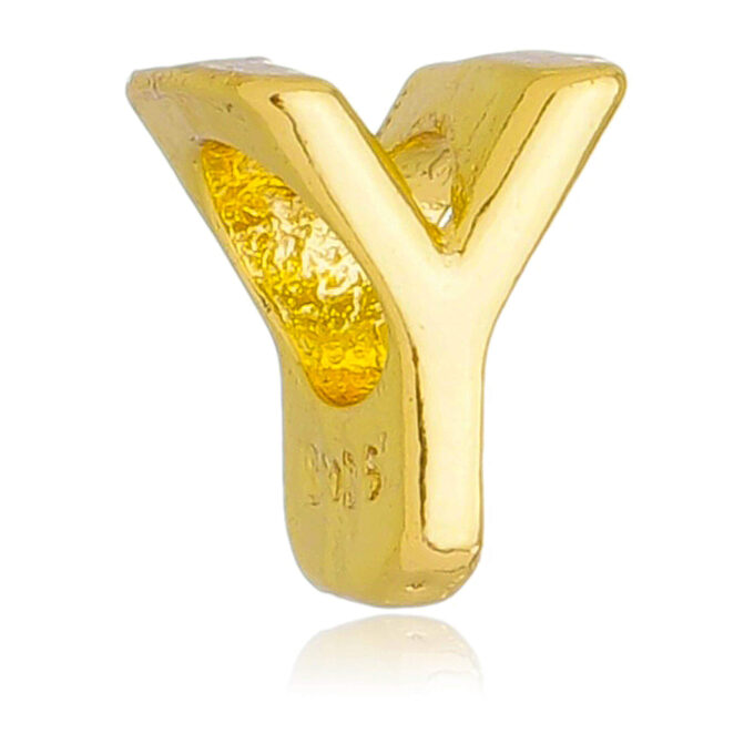 Berloque Letra Y Separador Banhado a Ouro 18k