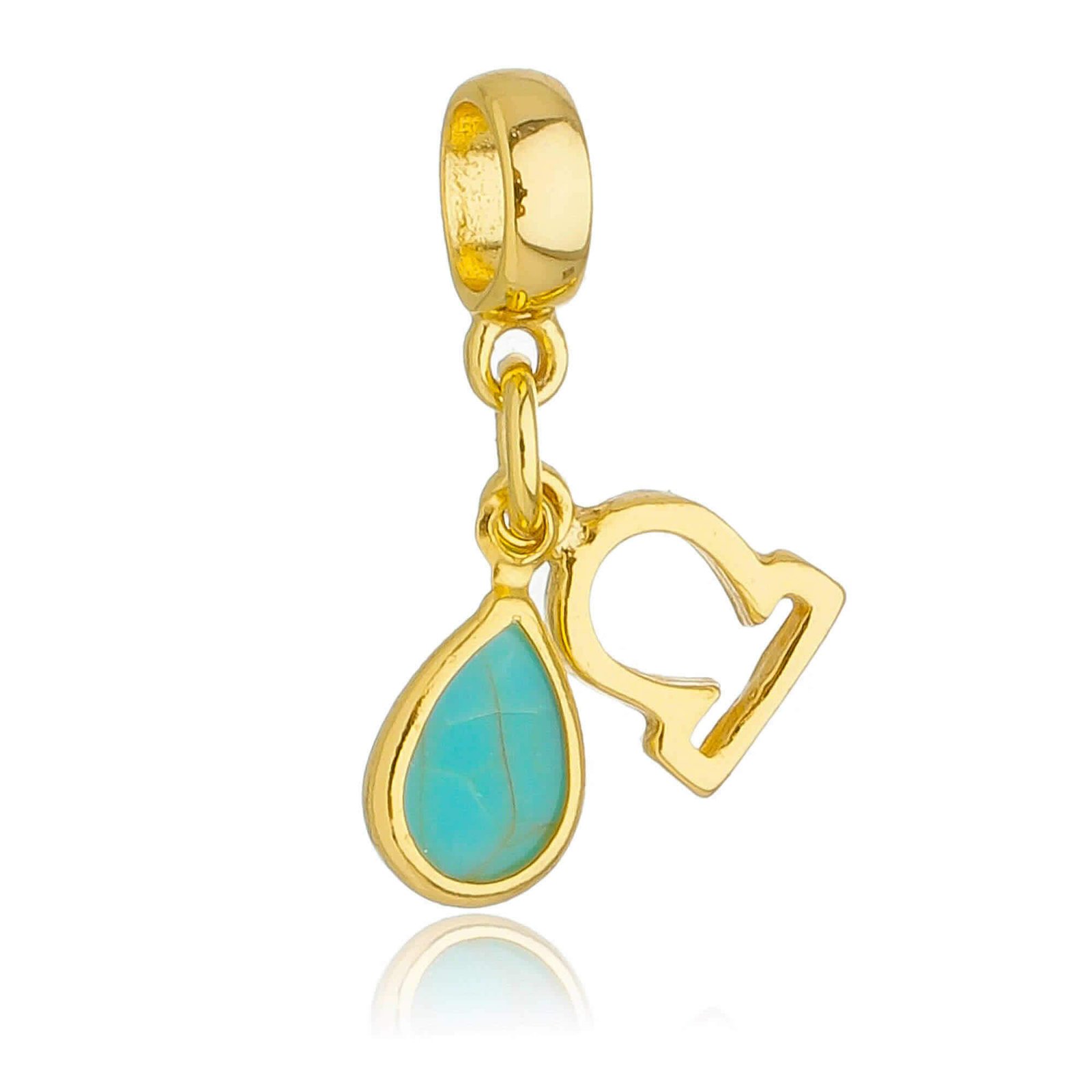 Berloque Signo Libra com Strass Banhado a Ouro 18k