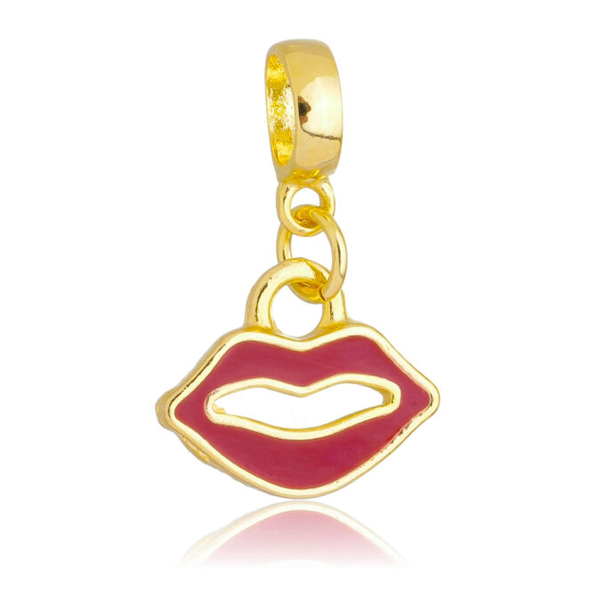 Berloque Boca Banhado a Ouro 18k