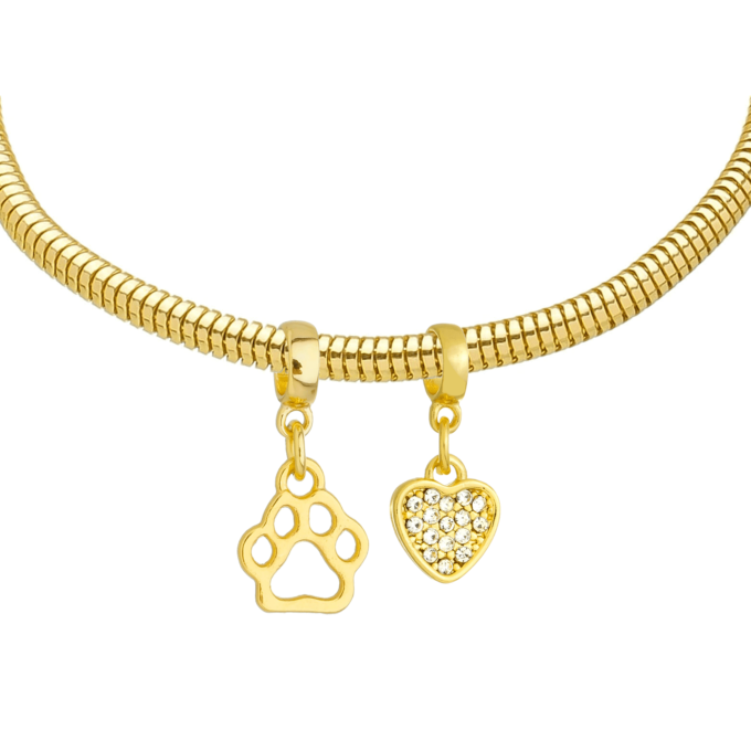 Pulseira Feminina Profissão Veterinária Banhado a Ouro 18k