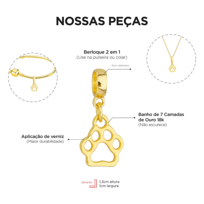 Pulseira Feminina Profissão Veterinária Banhado a Ouro 18k