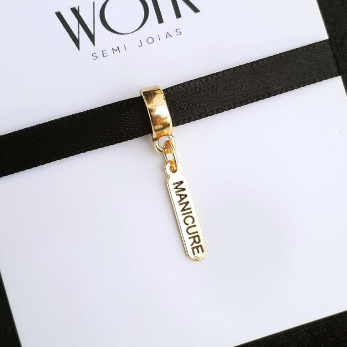 Colar Feminino Pingente Profissão Manicure Banhado a Ouro 18k