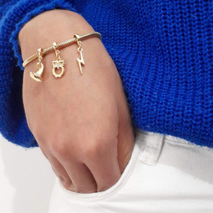 Pulseira Harry Potter Berloque Banhado a Ouro 18k