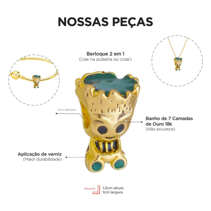 Pulseira Marvel Berloque Banhado a Prata 925 #2