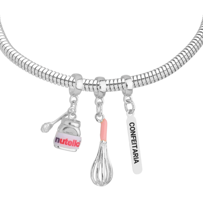 Pulseira Confeitaria Berloque Banhado a Ouro 18k