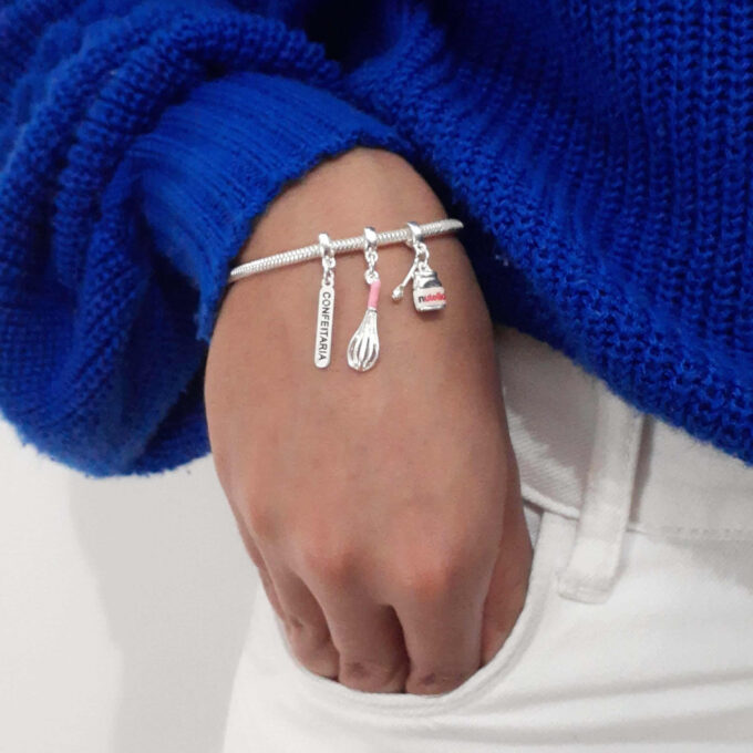 Pulseira Confeitaria Berloque Banhado a Ouro 18k