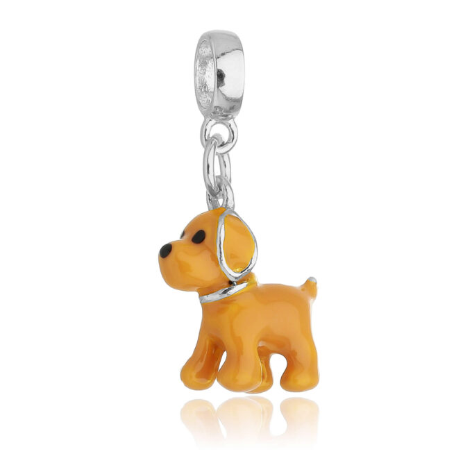 Berloque Cachorro Labrador Retriever Amarelo Banhado a Prata 925.