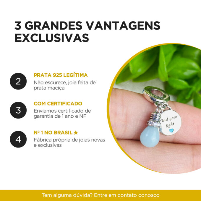 Berloques Cristais Coloridos Strass Cristal Banhado a Prata 925