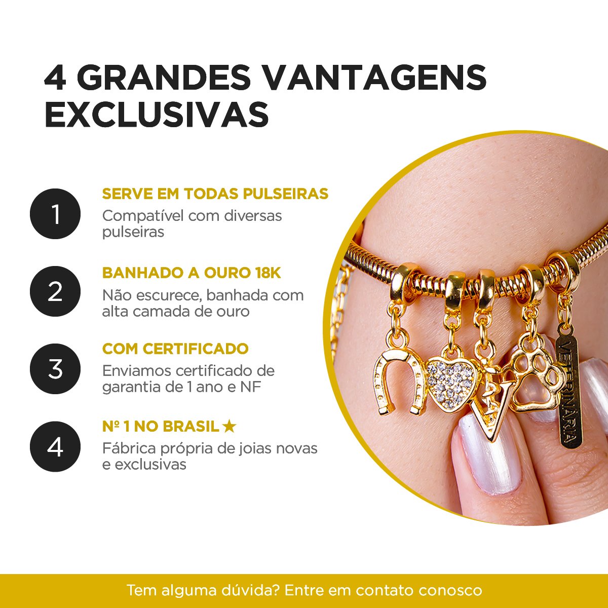 Berloque Manequim Banhado a Ouro 18k