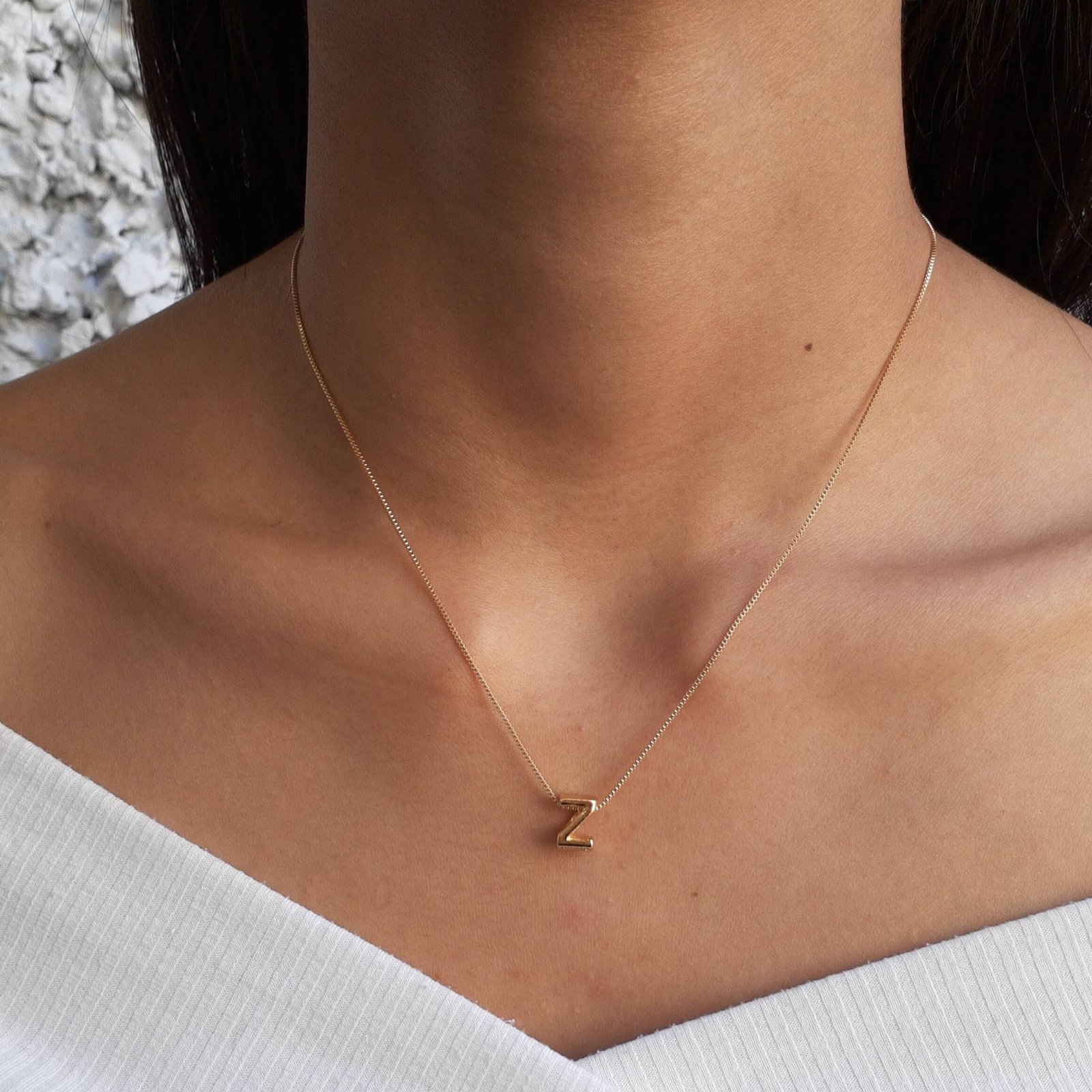 Colar Pingente Letra Z Banhado a Ouro 18k